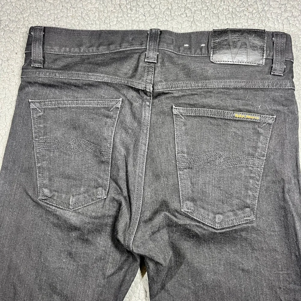 Nudie Jeans Co Lean Dean Dry Black Selvage Slim Tapered Jeans Mens 31x30 (31x28)